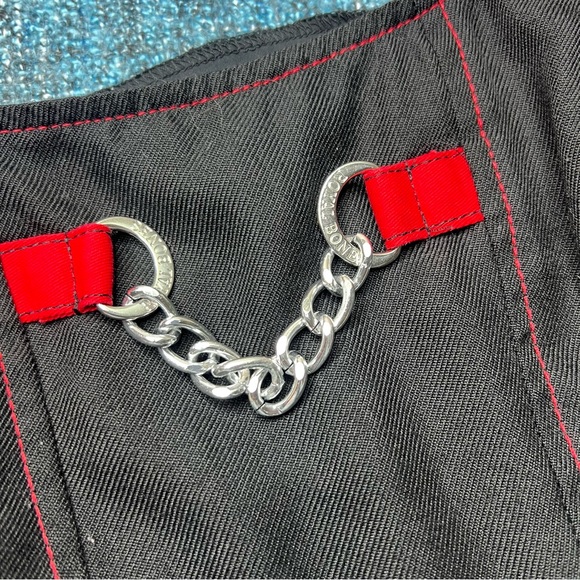 Royal Bones by Tripp NYC Cropped Corset Chain Top in Black Red - Picture 2 of 5